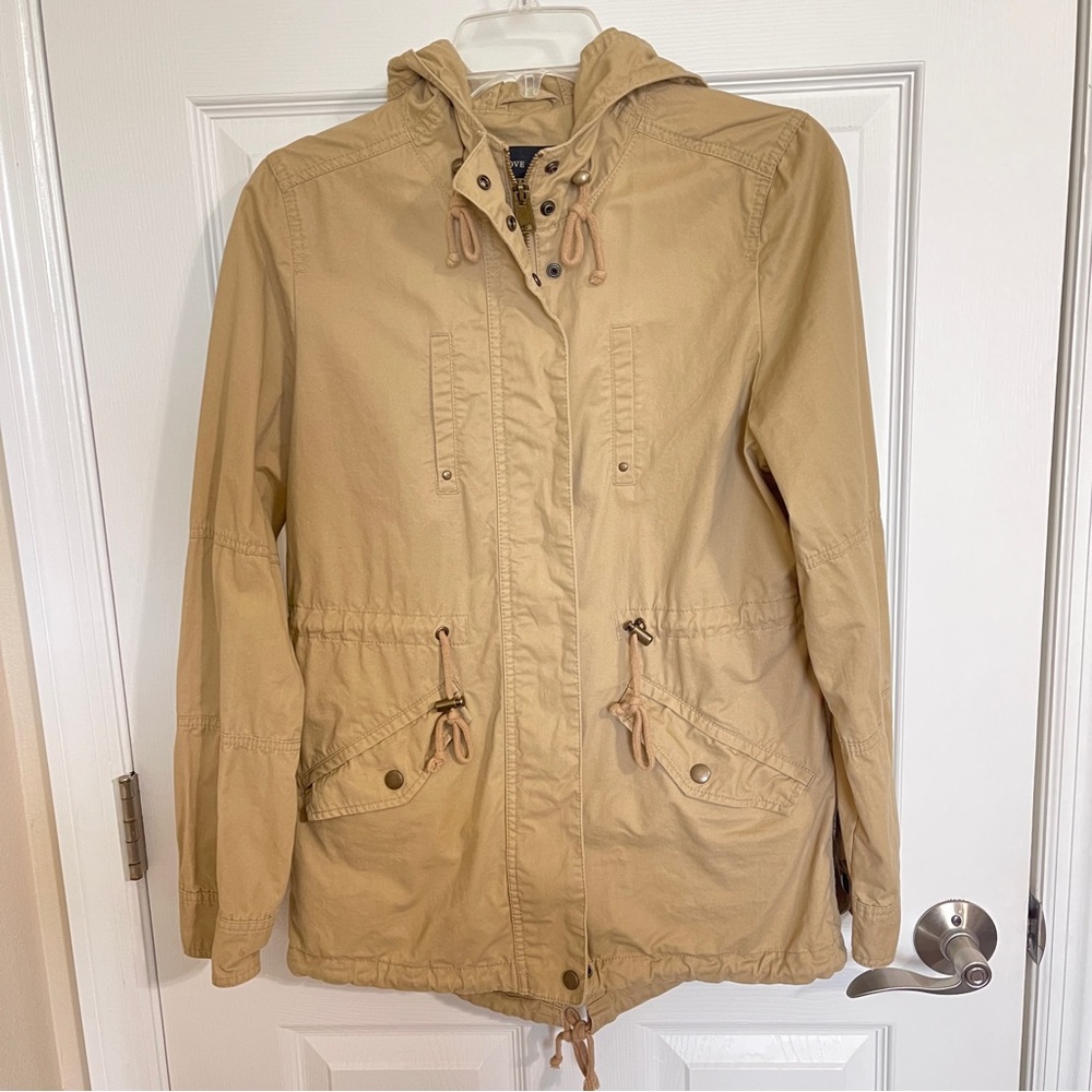 Love Tree Utility jacket with hood khaki brown Women’s Size Medium